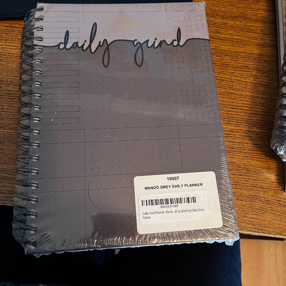 Daily Grind Planner Warrior Collection 4-Month Undated Planner Grey Wirebound